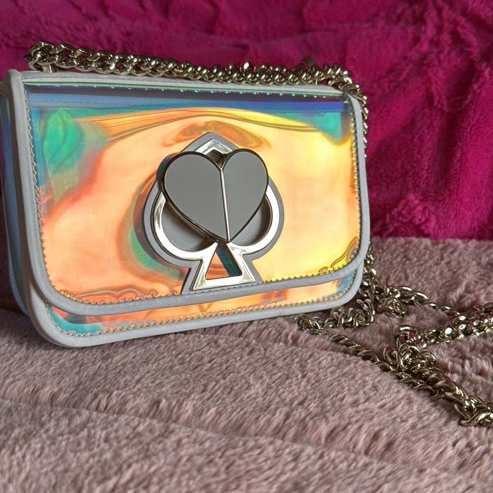 ✨ S O L D ✨ Kate Spade Optic White Hologram Iridescent Nicola Bag - Picture 11 of 11